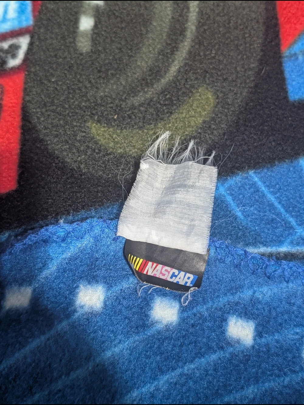Nascar Blue, Red and Yellow DuPont Race Car Throw